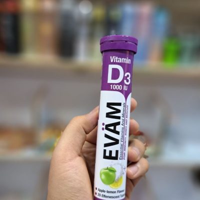 قرص جوشان ویتامین د3 سیب و لیمو ایوام EVAM D3 - شوکو مارکت
